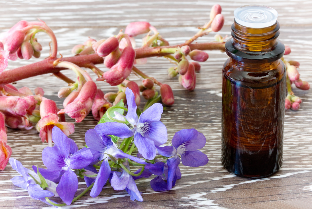 Bach flower remedies of red chestnut and violets